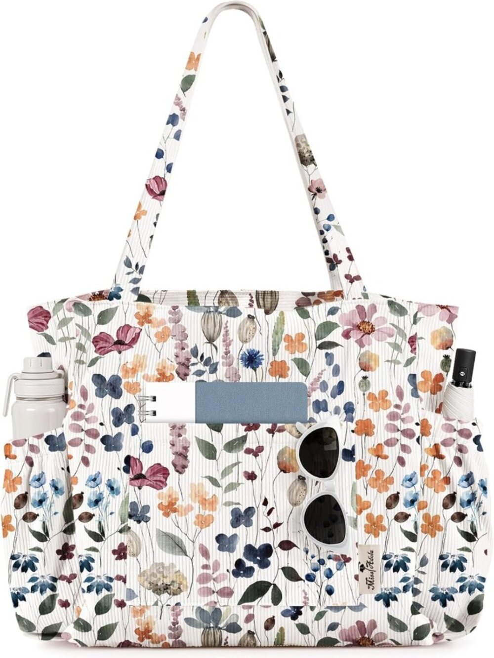 Large Corduroy Tote Bag for Women | Stylish Zippered Handbag | Perfect for
